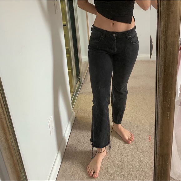 free people crop washed black flare jeans - Picture 5 of 5